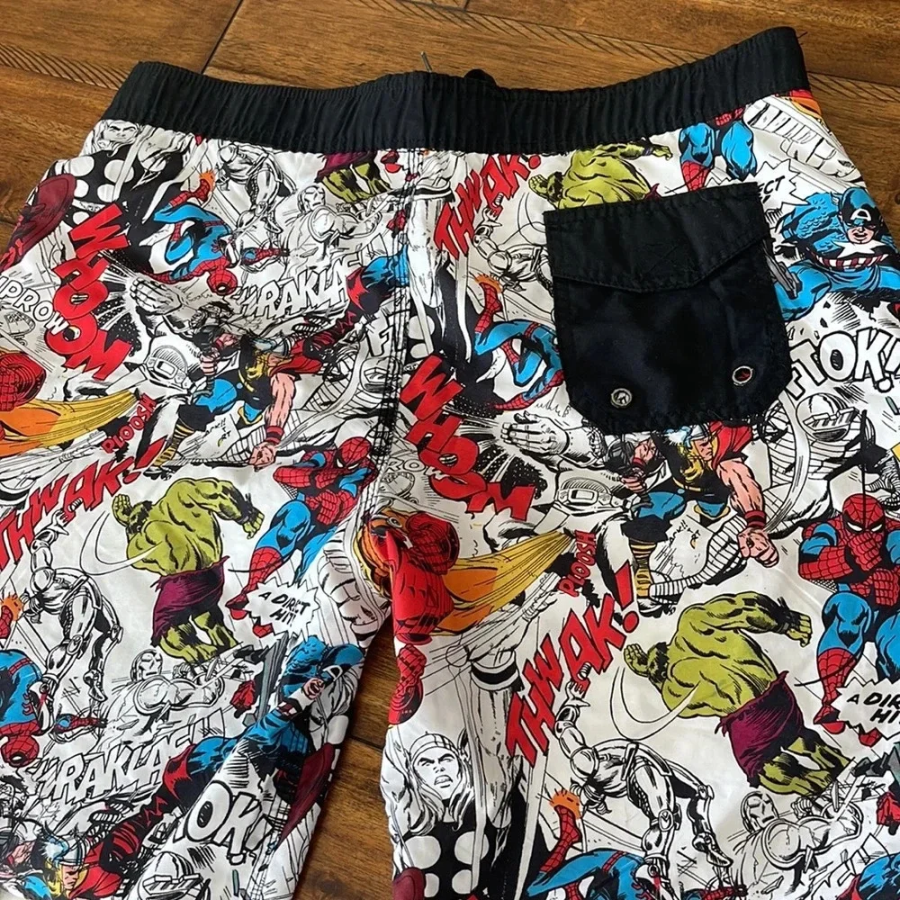Marvel Men  Classic Comics Allover Print Swimming shorts Trunks Surf beach - Picture 7 of 14